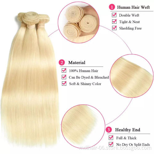 Brazilian 613 Blonde Bundles Virgin Straight Hair One Bundle Virgin Unprocessed Human Hair Brazilian Hair Bundles
